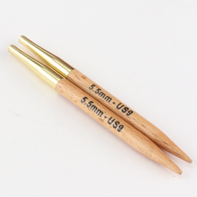 Спицы съемные деревянные Basix KnitPro, для тросика 20 см, 5,50 мм 35658