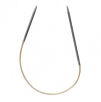 Спицы, круговые носочные, супергладкие, никелированная латунь, №4,5- 25 СМ