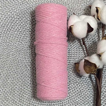 Шпагат хлопковый крученый 2мм (светло-розовый) 100м