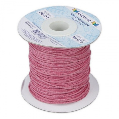 Шнур вощеный JB-01 "Gamma" d=1мм, боб.100 м ± 5 м, цв.070 т. розовый