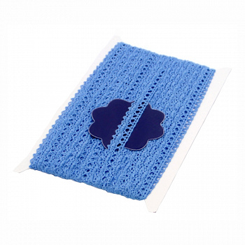 Кружевная лента «Рукоделие» KL-1005/5 12мм х 10м (цвет: темно-голубой)