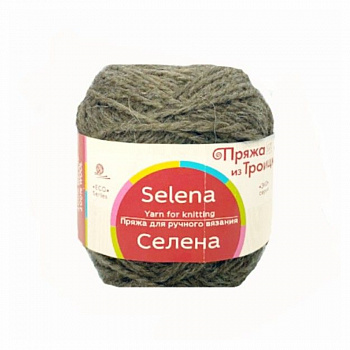 Селена, пряжа для ручного вязания (372, натур. темно-серый)