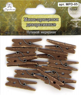Мини-прищепки декоративные Рукоделие™  "Нулевой меридиан" (12шт.)