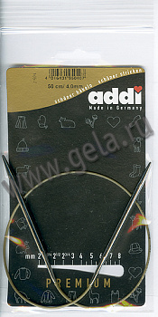 Спицы круговые супергладкие, никель, ADDI 105-7, 50 см, №4.0