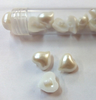 Пуговицы MH в тубе, сердечко (L24 мм )15 мм, 36 шт.