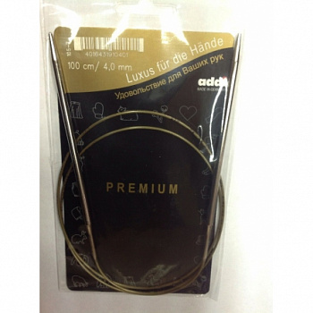 Спицы круговые супергладкие, никель, ADDI 105-7, 100 см, №4.0