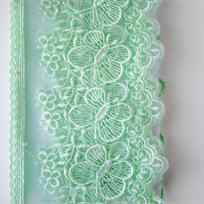 Кружево на жесткой сетке, G5415 мятный 12*270 см