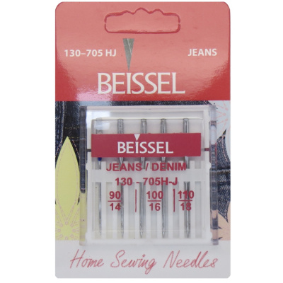 Иглы д/быт. швейных машин для дж..тк.,5 шт:№90-2шт, №100-2шт,№110-1шт,130-705 H-J/блистер, BEISSEL