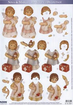 Аппликация "Нино и Марко"бумажная  вырубная  для объемных рисунков, 210х297 мм