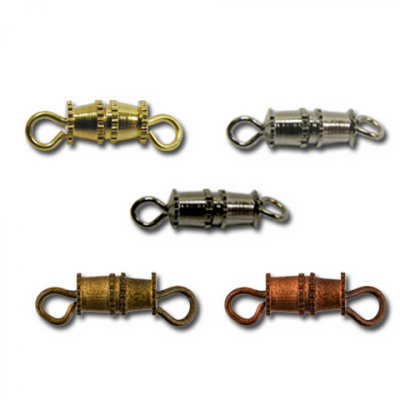 Замок для бус "Zlatka" Винт-бочонок DMB-01/5 №02 под никель (5 шт)     