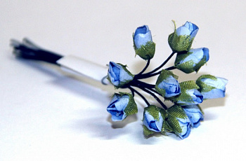 Декоративный букетик "Рукоделие" DKB055A  Розы (св.голубой)