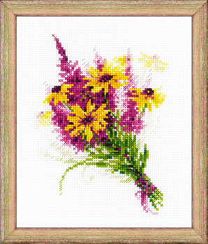 Набор для вышивания «Сотвори Сама» 1577 Букетик с рудбекией 15*18 см