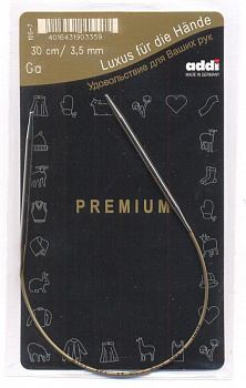 Спицы круговые супергладкие, никель, ADDI 105-7, 30 см, №3.5