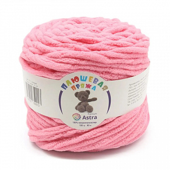 Пряжа Astra Premium "Плюшевая" 100гр. 80м, 100% п/э (2шт/упак) (112, розовый)