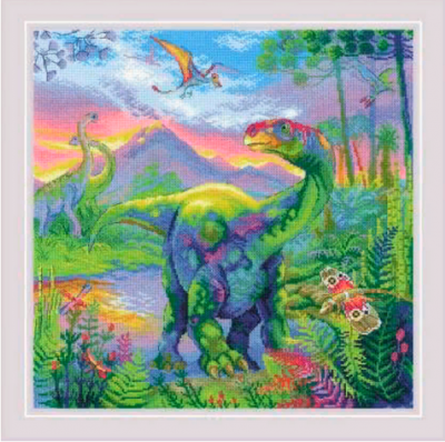 Набор для вышивания «Риолис» 2023 "Эра динозавров" 40 х40 см