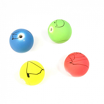 Бусы бархатные 2308 "Астра" 7708194 пластик, 14мм, ассорти (17шт/упак.) 	