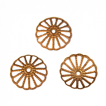 Шапочка для бус 7709545 FIN1285, 14*3мм, 30шт/упак, цвет: медь