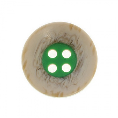 Пуговицы в тубе (805) 15мм на прокол, (бежевый/зеленый) 36шт/упак