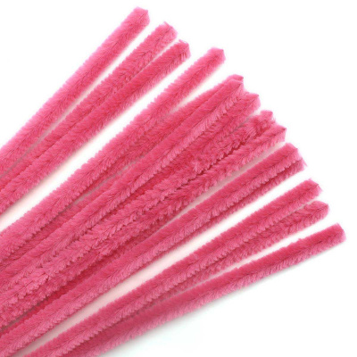 Синель-проволока "Астра", 12 мм*30 см, 15 шт/упак, цв. А-027 т.розовый