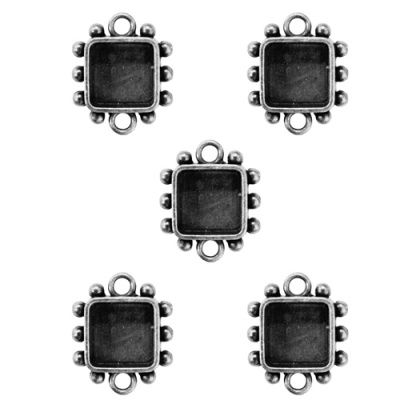 Заготовка для украшения Квадраты 1 - 5шт (Серебро)