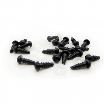 Глазки винтовые с заглушками д/игрушек, 20 шт/упак, цвет черный, 6 х 3,6 мм,  ТМ Рукоделие 