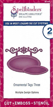 Набор ножей Spellbinders® Shapeabilities® Die D-Lites™ "Теги с орнаментом 3"