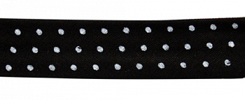 Косая бейка с принтом "Горох" х/б, 15 мм, 65,8 м/шт FBF103 черный