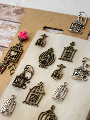 Набор металлических шармов "Рукоделие" SHM/N-15 Клетки для птиц