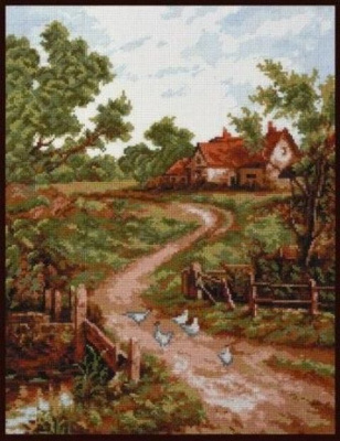 Набор для вышивания "Палитра" 08.016 УТРО В ДЕРЕВНЕ,27 х 34 см