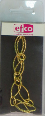 Цепь для создания украшений "Витые овалы", цвет золотистый ,23см,1шт.