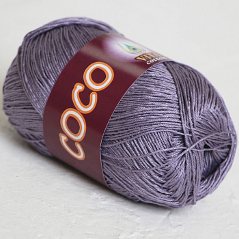 Коко (VITA Cotton), пряжа для ручного вязания (4334, серебристо-фиолетовый)