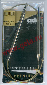 Спицы круговые супергладкие, никель, ADDI 105-7, 60 см, №8.0