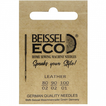 Иглы д/быт. швейных машин для кожи,5шт: №80-2шт, №90-2шт, №100-1шт., 130-705 H-LL/крафт, BEISSEL