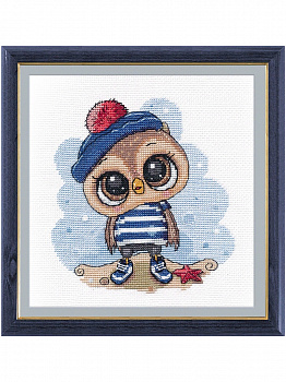 Набор для вышивания «Овен» 1264 "Совенок-морячок",15*15 см.