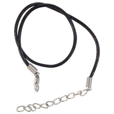 Шнурок для бижутерии "Астра" WRE1123, 20 см, d=1.5мм, кож/зам, черный