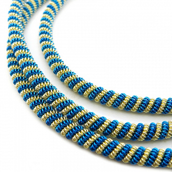 Канитель мягкая, витая KAN/DNA3,5-03  матовый, золото и циан