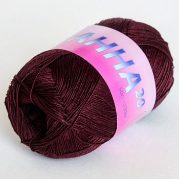 Анна 20, пряжа для ручного вязания 50г/330м (536, винный)