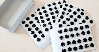 Кнопки пришивные металлические 0300-5100, №2, d 12 мм, черные, 6 карт*24шт/упак (144шт)