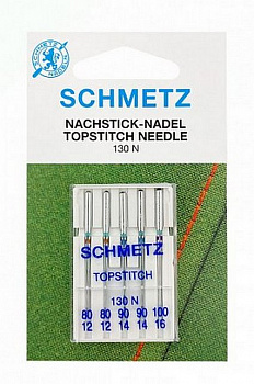 Иглы Топ Стич 130/705 Н №80(2),90(2), 100 , 5 шт Schmetz 0717362