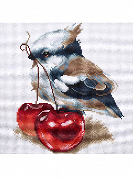 Алмазная мозаика М-004 "Пернатый гурман"30*30 см