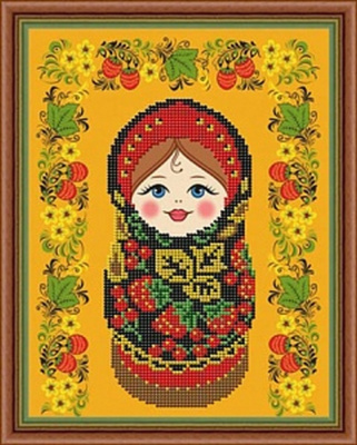 Набор для вышивания "Galla Collection" Л 306 матрешка "Хохлома" 19 х 24 см