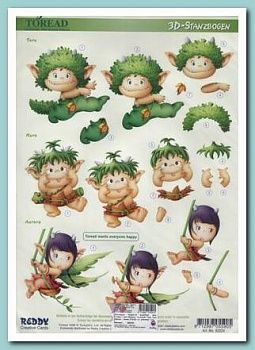 Аппликация Toreads бумаж.вырубная для объем. рисунков,"Тори,Куро,Аврора" 210х297 мм