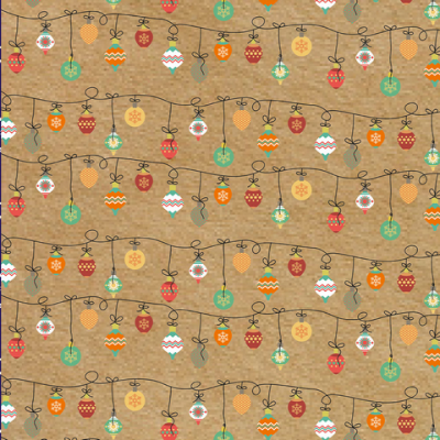 Упаковочная бумага-крафт "Stilerra" NWPK-02, 100 х 70 см, цвет: 06 Ёлочные шары