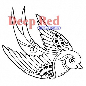 Резиновый штамп «Steampunk Sparrow», 7,6x7,6см