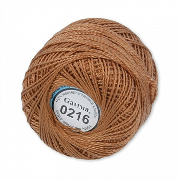 Пряжа "Gamma" Ирис 100% хлопок 10 х 10 г  (0216, св.коричневый)