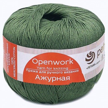 Ажурная, пряжа для ручного вязания  (038, полынь)