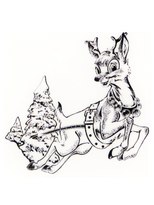 Резиновый штамп «Rudolph Reindeer», 7,6x7,6см