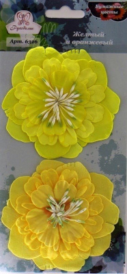 Бумажные цветы "Рукоделие" 6326, Желтый и оранжевый