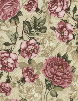 Ткань Timeless Treasures 100% хлопок, ширина 110 см, Paris-C3787-Tan