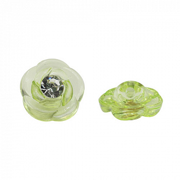 Пуговицы в тубе  A706  на ножке со стразом 20L, цв.06 салат, 25шт.